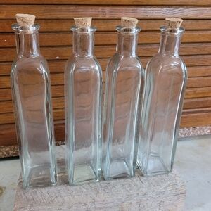 7" glass apothecary jars with corks, craft jars, vanilla jars